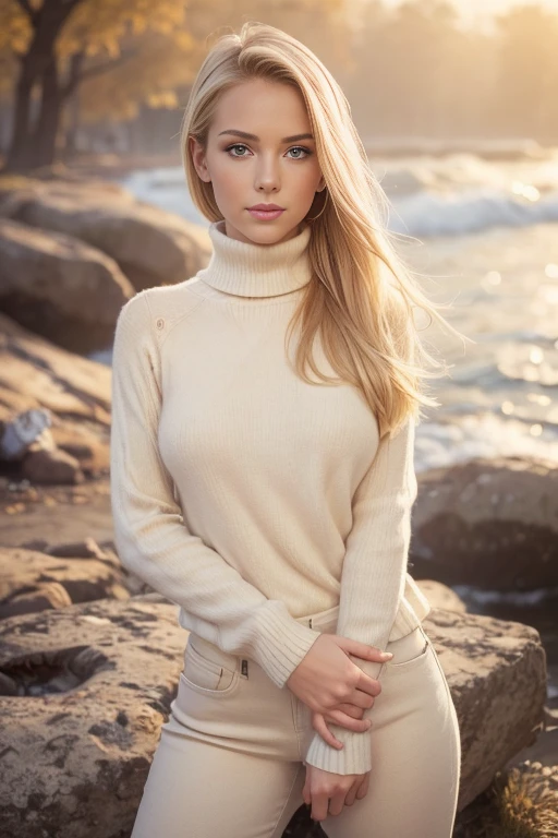 HD, masterpiece,
1 beautiful blonde woman,
23 years old,
subtle smile,
flirt with the camera,
she's a model, pose sexy,
(european girl:1.2),
(beauty face:1.3),
(on a walk at dawn:1.3), turtleneck wool sweater, skinny jeans,
perfect body,
perfect hands,
perfect chest,
perfect hair, Perfect eyes,
kodak gold,
No mutation,