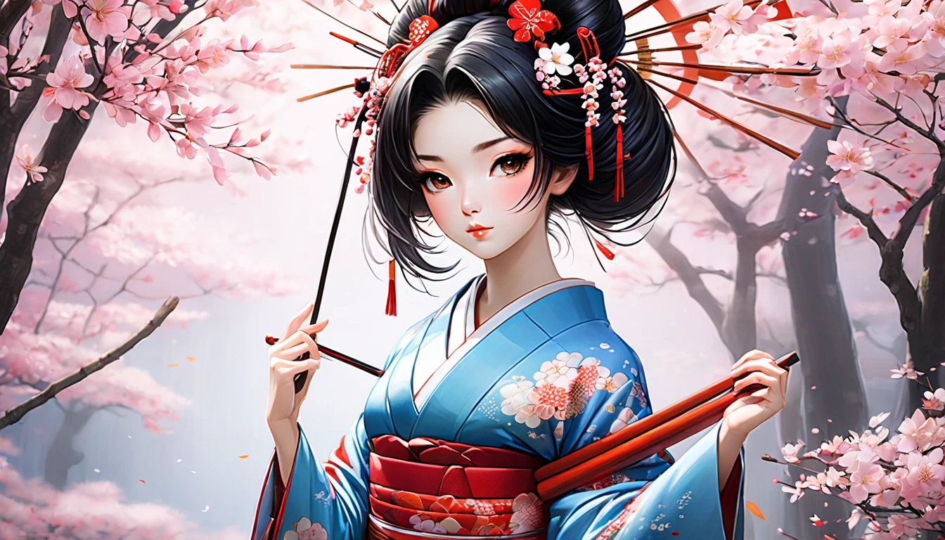 1 beautiful girl
geisha
kimono
