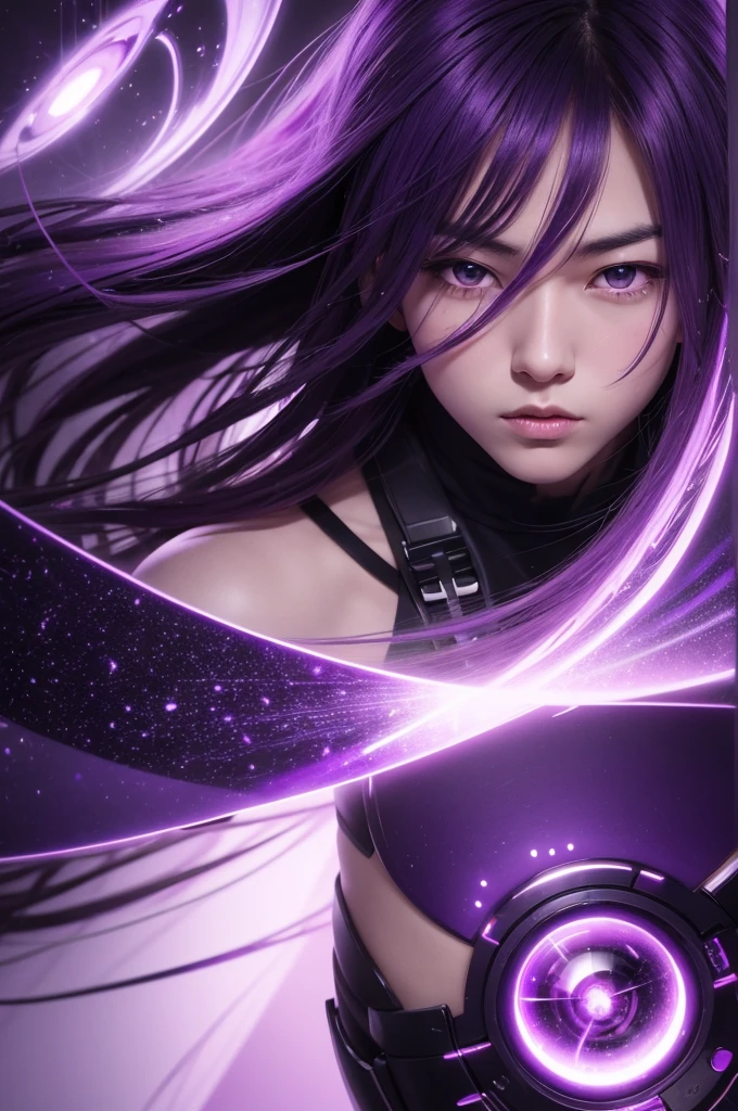 Create a purple-themed moodboard for Gojo Satoru and his technique, Hollow Purple, create using anime images