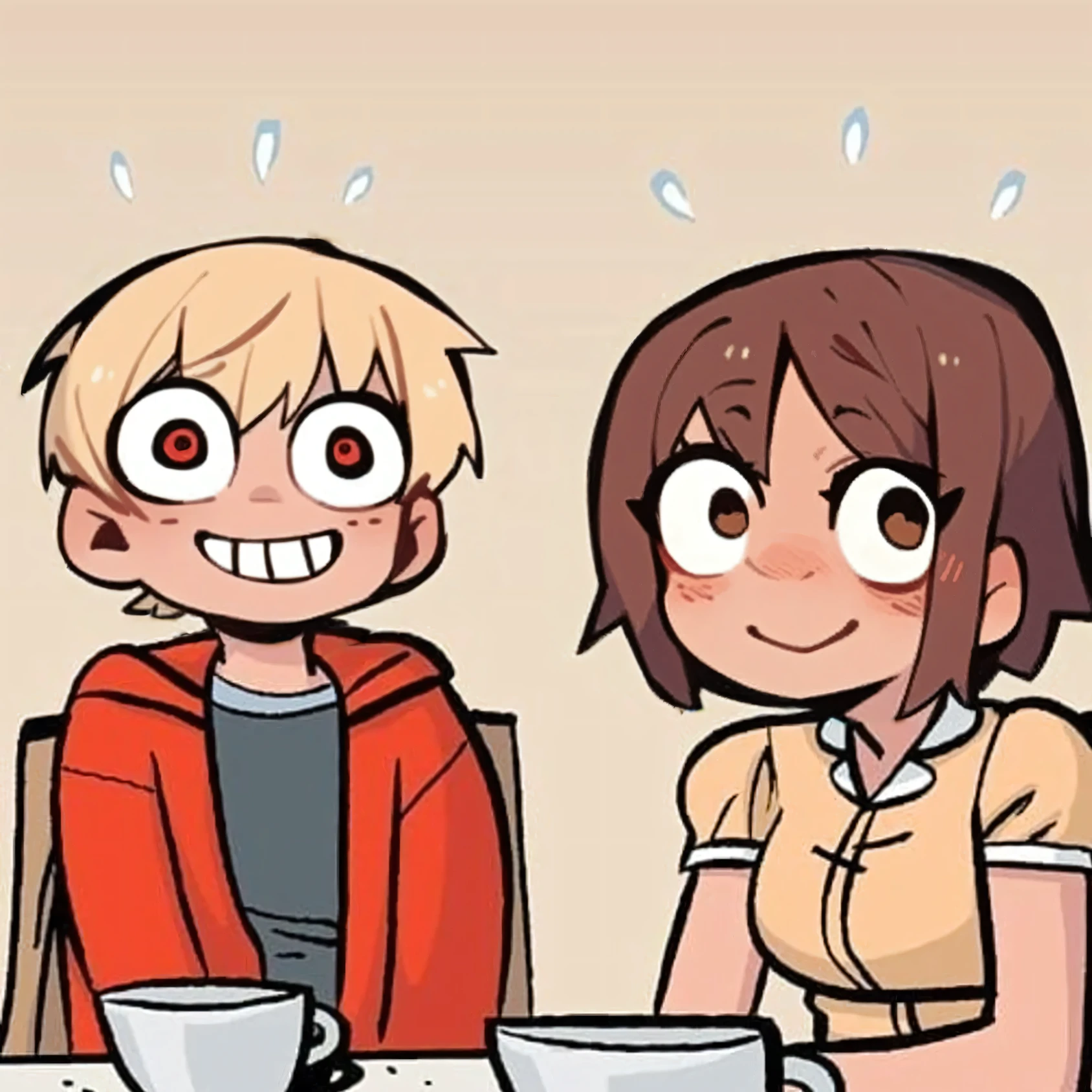 brown eyes,brown eyes,blushes, slightly smile