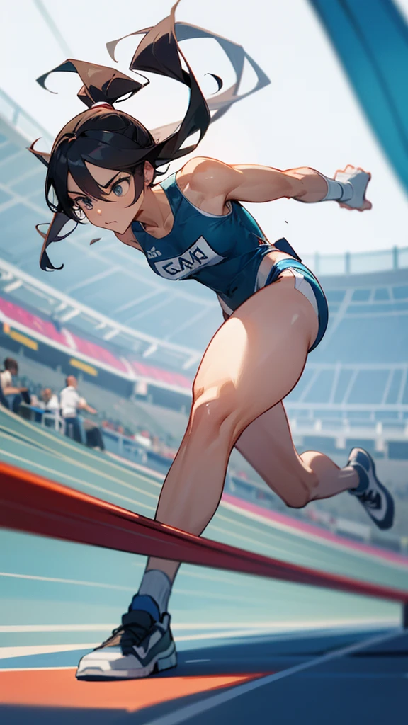 Competing in athletics at the Olympics。