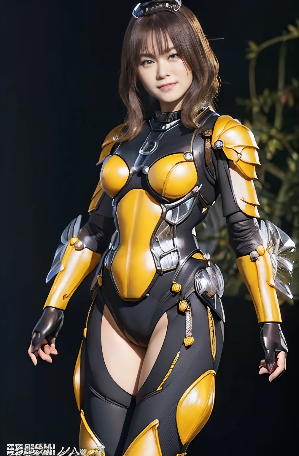 (high resolution,masterpiece,best quality,extremely detailed CG, anime, official art:1.4), realistic, photo, amazing fine details, all intricate, gloss and shiny,awesome many layers, 8k wall paper, 3d, sketch, kawaii, illustration,( solo:1.4), perfect female proportion,villainess, (fusion of queen bee and lady:1.4), (queen bee form lady:1.2), (queen bee lady:1.2), (fusion:1.2), (solo:1.4), (evil smile:1.2), muscular, abs, (queen bee exoskeleton bio insect suit:1.4), (cockroach brown exoskeleton bio insect armor:1.2), (brown transparency queen bee wing:1.4), (brown queen bee antennae:1.3),