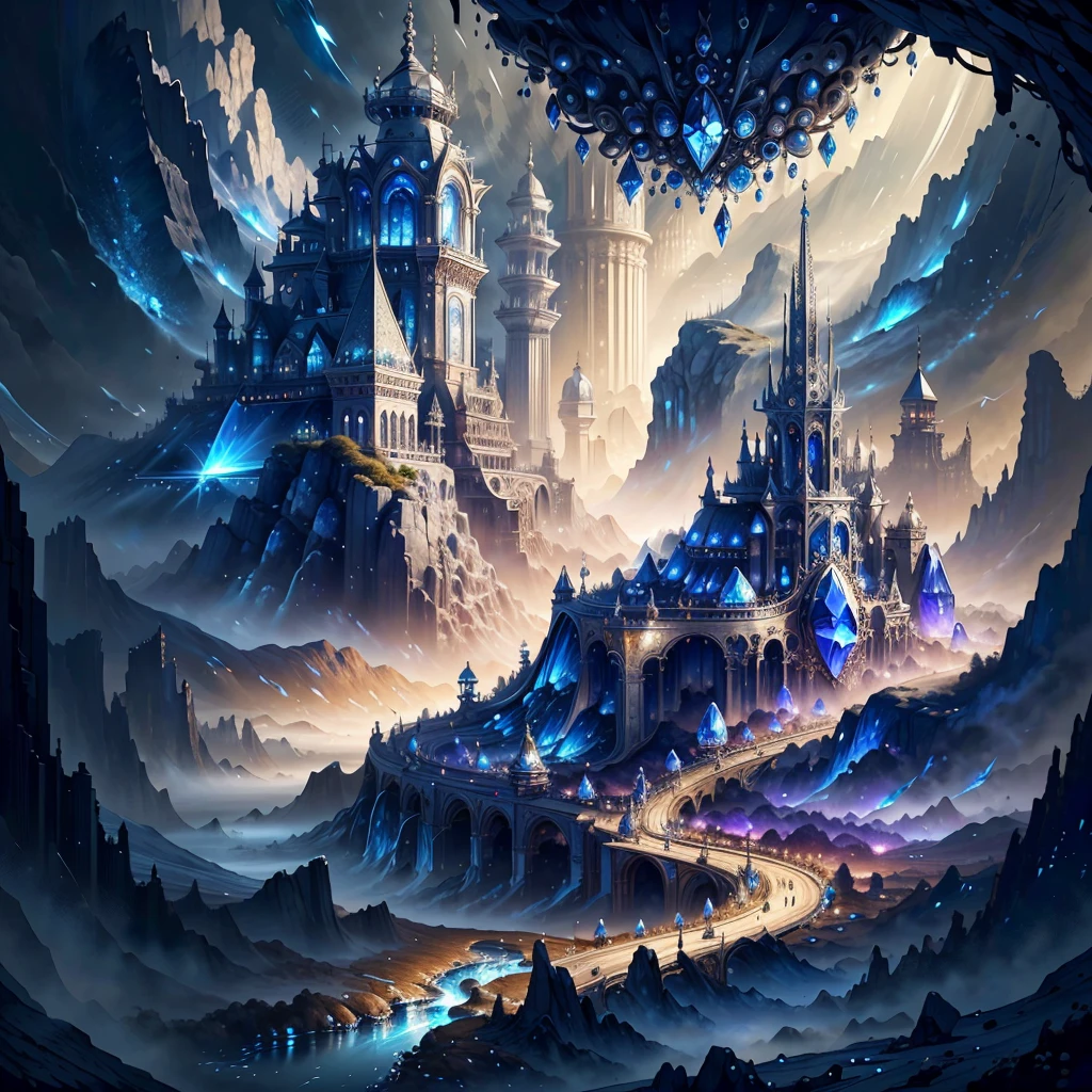 SilverSapphireAI Landscape  , detailed, complex