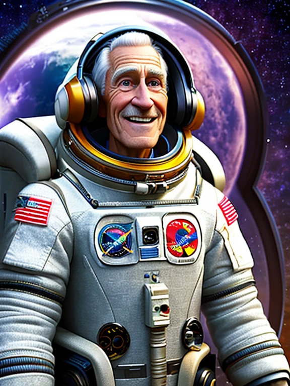 A closeup of sq3 cocky smiling Todd Howard the spaceship pilot giving a ((thumbs up)), wearing a white and orange spacesuit, his spaceship parked behind him in the distant background, on the arid surface of an alien planet, in 1starfield style.
<lora:1starfieldV2:0.3> <lora:Sierra_SCI_v1:1> <lora:toddHoward_1:0.7> <lora:add_detail:0.7>