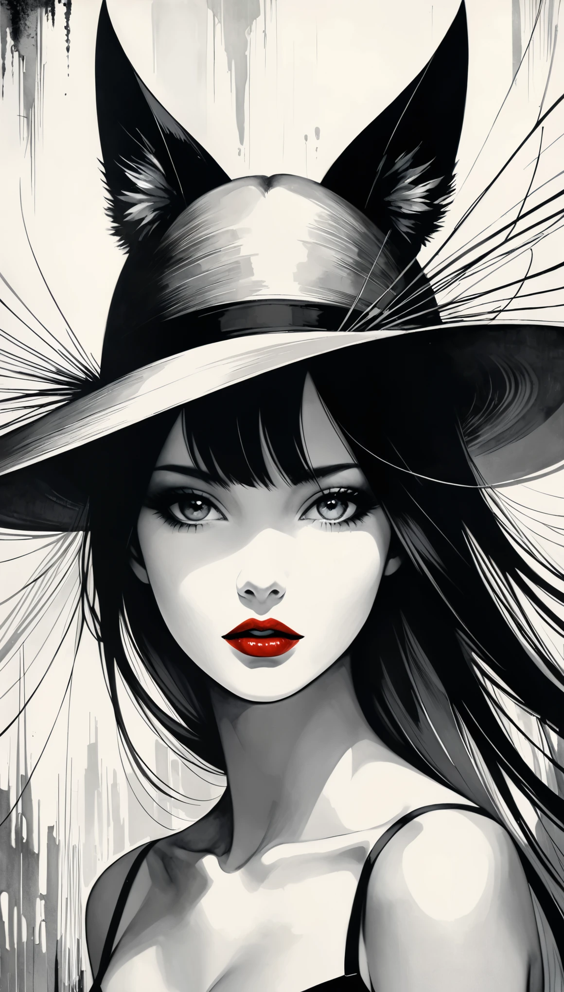 in style of Antonio Mora，{in style of Hans Hartung},[in style of Andy Kehoe:0.5],in style of Anne Bachelier
(1girl:1.4),{cowboy shot:1.4}