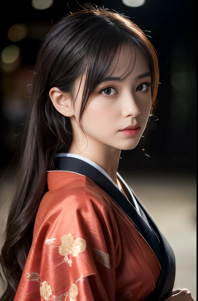 (8k Raw Photo:1.5,Realistic:1.4),Highest quality,Realistic, masterpiece, Very delicate and beautiful, 8k Raw Photo, Very detailed, High resolution, Very detailed, One girl, Tifa_Lockhart,Beautiful detailed girl,whole body, Realistic,kimono,kimono, Beautiful and detailed red eyes,Shining, mysterious eyes that store light, Light on the face, Cinema Lighting,,  