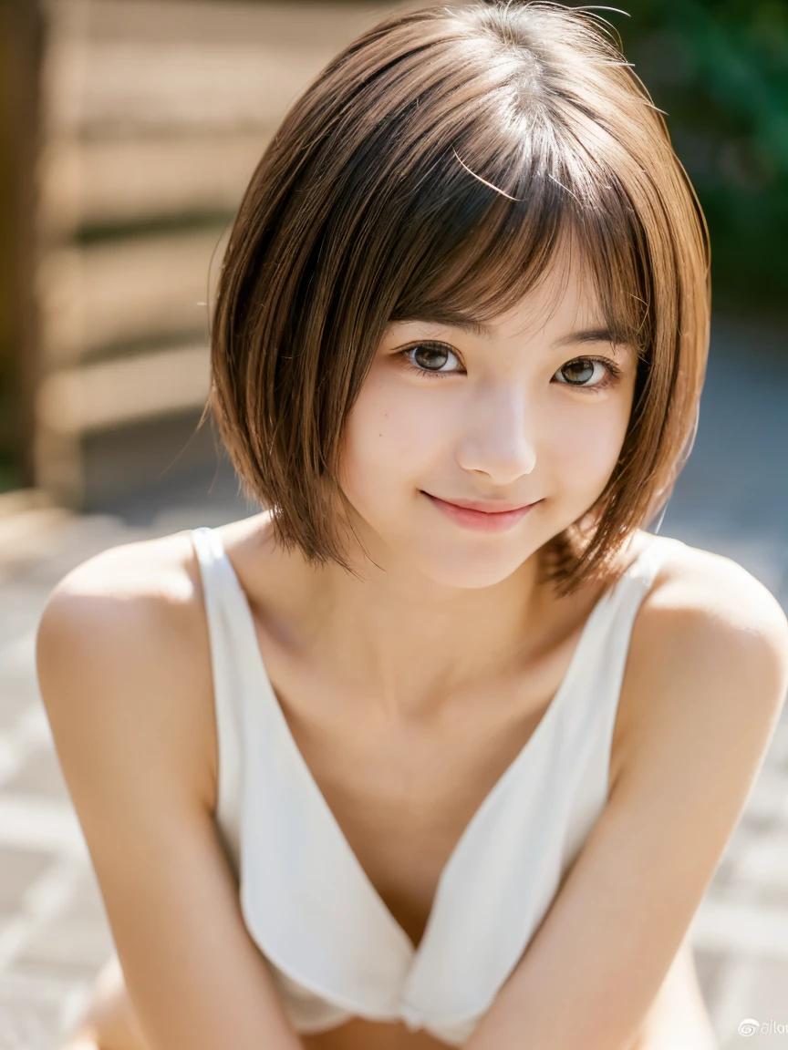 naked, Kneeling, Hide the with your hands, ((((The cutest girl)))、((((Small Tits))))、(8k), (Highest quality:1.4), (Realistic:1.3), (RAW Photos), (One Girl), thin、((((short hair))))、(((small, Flat Chest:1.5)))、(Ultra-high resolution), (Detailed face), perfection, beautiful and cute face, (Thin Hair), Beautiful Hair, bangs, (Symmetrical eyes:1.2), (fine grain), (Detailed skin), Realistic Skin, Glowing Skin, Ultra-high resolution, (Slim figure), A kind smile:1.2, (A very beautiful and cute girl with a gentle expression, Typical of Japan.),