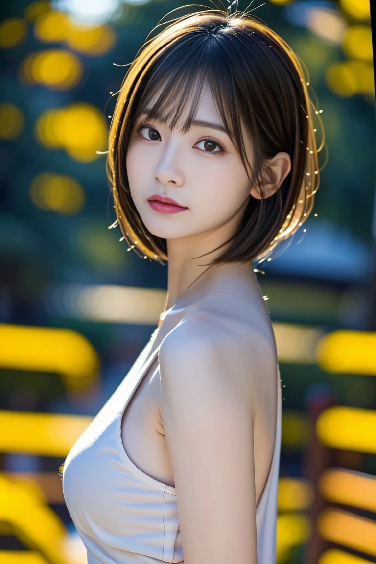 photo, 8K, A curious-looking Japanese beauty in her 20s, gazing into the distance, feminine body shape