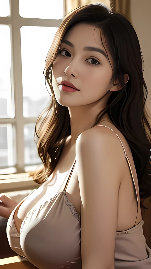 (masutepiece:1.2, Best Quality), Realistic, (real picture, Intricate details, depth of fields)、 ighly detailed, Perfect face, Perfect body, the perfect appearance、and delicate facial expressionature Woman, tall, Long legs、Huge breasts, Plump、Constriction、Very big ass sexy、Glamour、European Woman、blondehair、hair wavy、beautiful mature women 、
Natural background bokeh、natural soft light、 urbane、makeup, Wide Angle、Office Worker、