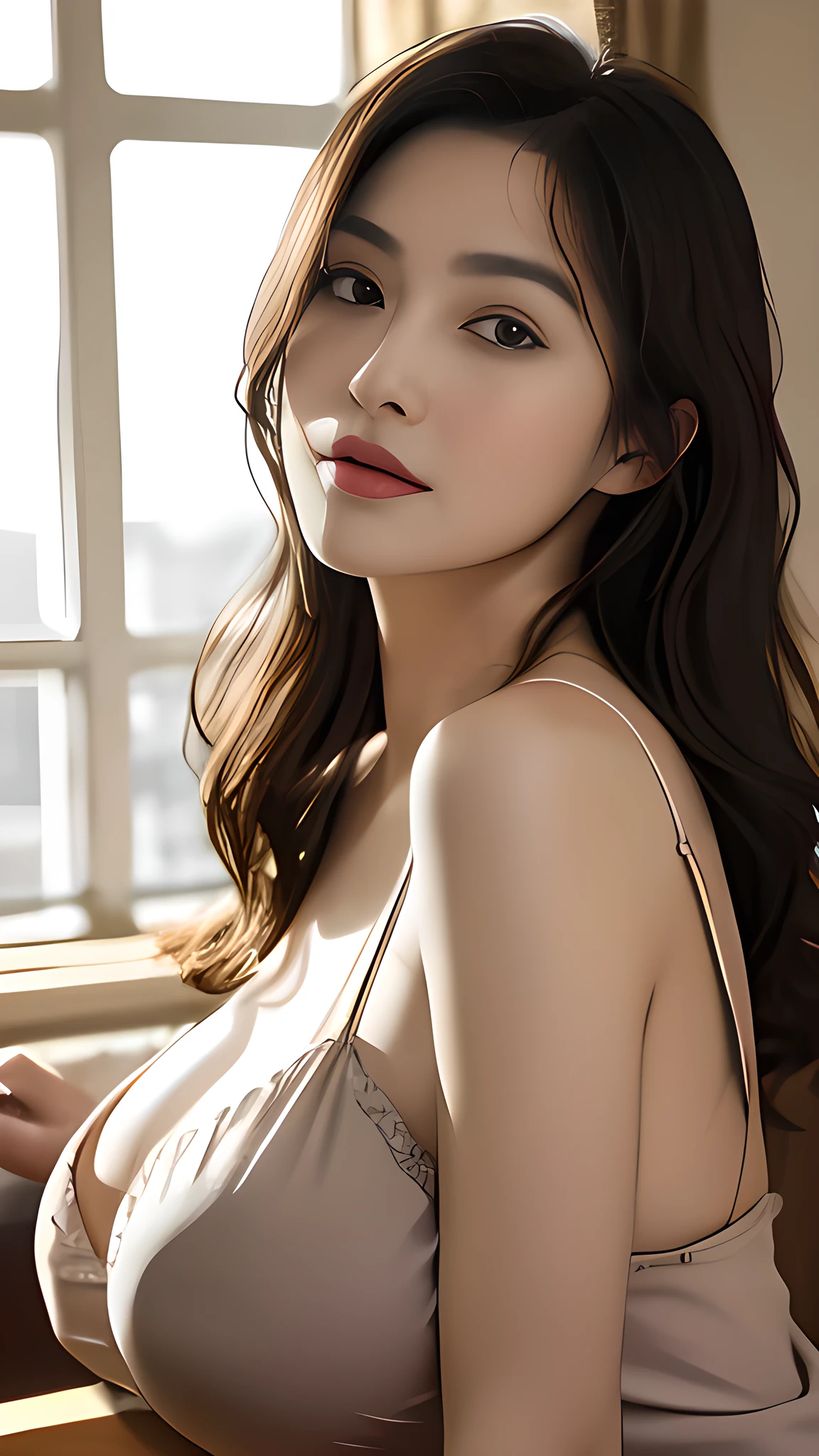 (masutepiece:1.2, Best Quality), Realistic, (real picture, Intricate details, depth of fields)、 ighly detailed, Perfect face, Perfect body, the perfect appearance、and delicate facial expressionature Woman, tall, Long legs、Huge breasts, Plump、Constriction、Very big ass sexy、Glamour、European Woman、blondehair、hair wavy、beautiful mature women 、
Natural background bokeh、natural soft light、 urbane、makeup, Wide Angle、Office Worker、