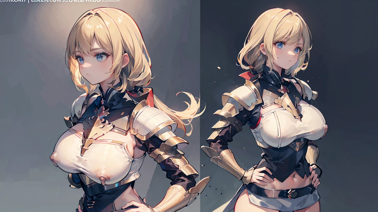 (8k, best quality, masterpiece:1.2),\(Eye details\),\(Facial features\),(\(Clothes detail details\)\),full body,,(Facial focus) ,Very detailed CG unity 8K wallpaper, Huge file size, Super detailed, a high resolution, absurd, beautiful eyes, Ray tracing, dramatic shadows, all fours, back view, looking back, fine details ,Dramatic angles, Hyper-detailing,(1:1.3),(Solo),mature female, milf, motherly,(blondy:1.2), twintail hairstyle, air bangs, tall body, Iron armor,(Breastplate:1.3),Pegasus Knight Uniform, gigantic breasts, puffy nipple:1.4, large breasts, sagging breasts, slim waist,(hands on hips:1.2),Serious expression, watching the viewer,