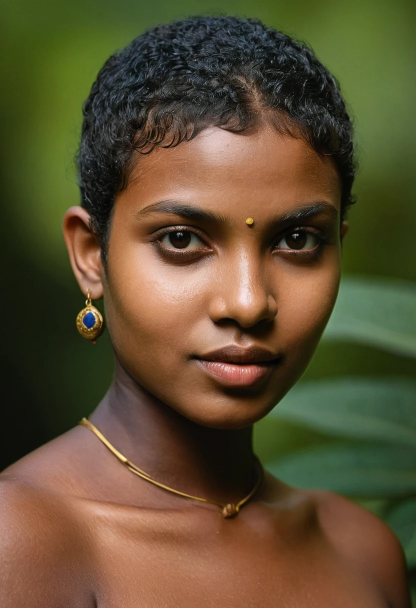 (( kerala ancient dark black goddess))), (((black darkkali devi))) ,(((dark skinned goddess))) , bobcut hair, cinematic nature portrait,(((Half Body))), (((very dark skinned teen body))), (((10 yeears old))), (((((very dark nipple and areola))))) (((voluptuous teen))), (((huge busty milky wet big massive dark boobs))), (((nude thick dark thigh))), (((ancient black mini skirt))), ((black skin dark body)), photorealistic,photo, realism, Getty Images, RAW candid cinema, 16mm, colour graded portra 400 film, remarkable colour, ultra realistic, textured skin, remarkable detailed pupils, realistic dull skin noise, visible dark skin detail, skin fuzz, dry skin, shot with cinematic,light leaks, RAW Image, DOF, depth of field, High-resolution detail capturing the natural texture of the skin, including pores, fine lines, and natural highlights and shadows, Emphasize a natural, healthy glow, showcasing the beauty of real dark skin, A graceful, confident posture with a gentle smile or a serene expression