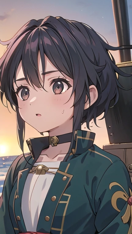 Lots of pirates, Pirate Tactics, cannon, war, (海賊war:1.5),Girl dressed as a pirate, One girl, Black choker, 超High resolution, retina, masterpiece, Accurate, Anatomically correct, Textured skin, Super Detail, Attention to detail, high quality, 最high quality, High resolution, 4K