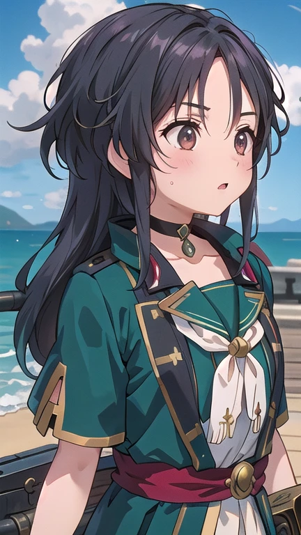 Lots of pirates, Pirate Tactics, cannon, war, (海賊war:1.5),Girl dressed as a pirate, One girl, Black choker, 超High resolution, retina, masterpiece, Accurate, Anatomically correct, Textured skin, Super Detail, Attention to detail, high quality, 最high quality, High resolution, 4K