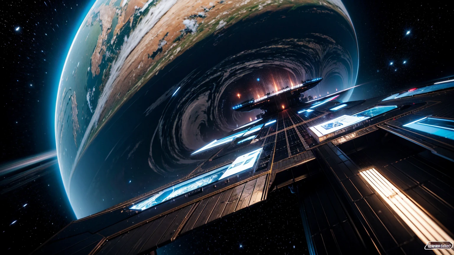 Realistic, spatial, Futuristic, Colorful Universe