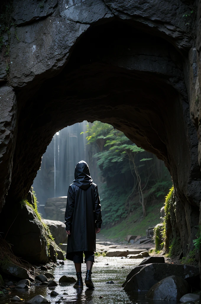 Damp cave、midnight、darkness