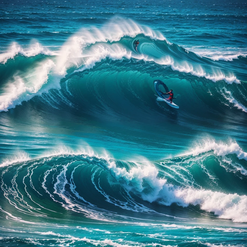 Create a logo with the word "Raso", in a colorful digital drawing style with ocean waves