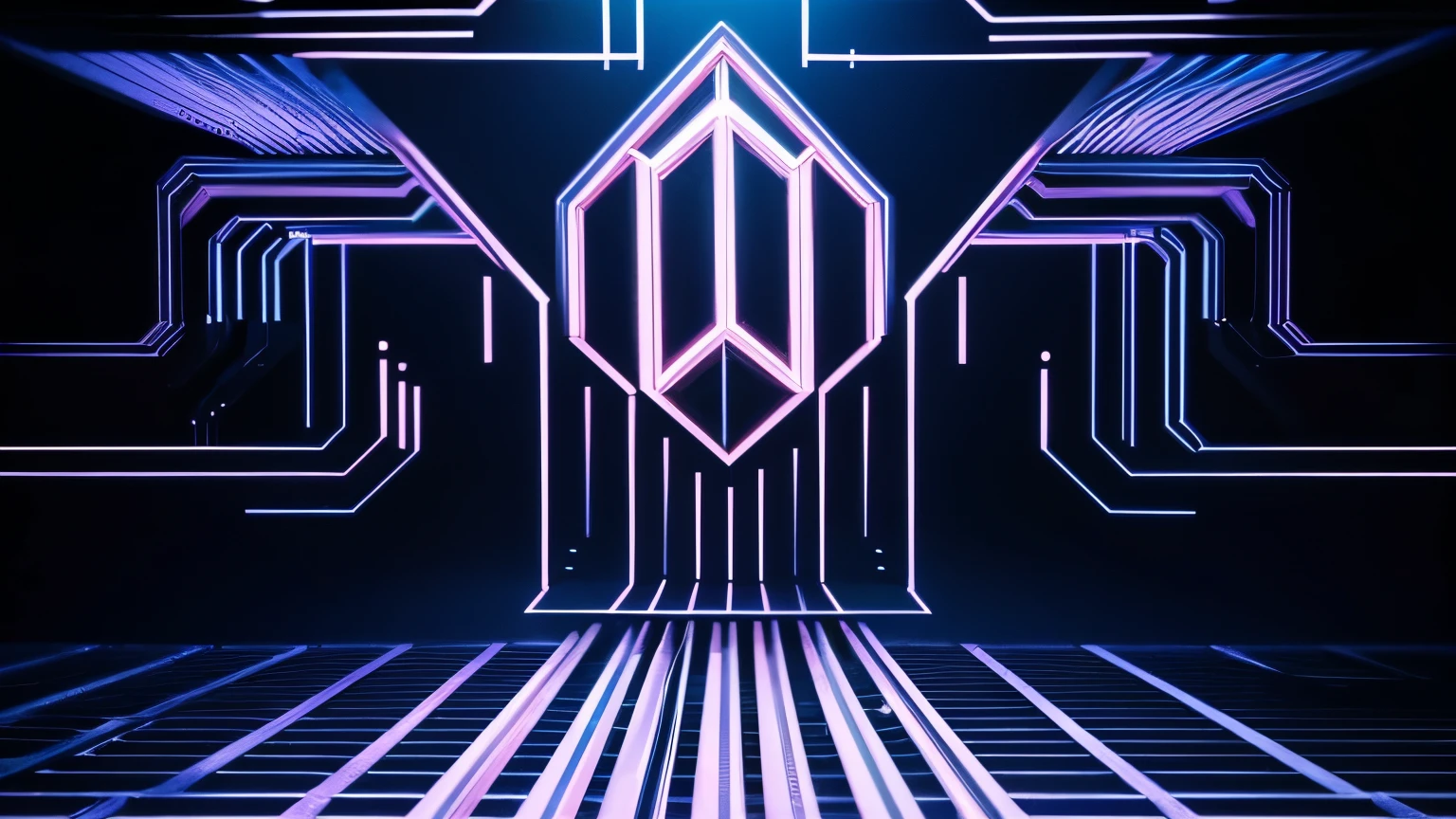 circuit, pentagon, symmetrical, infinitely symmetrical