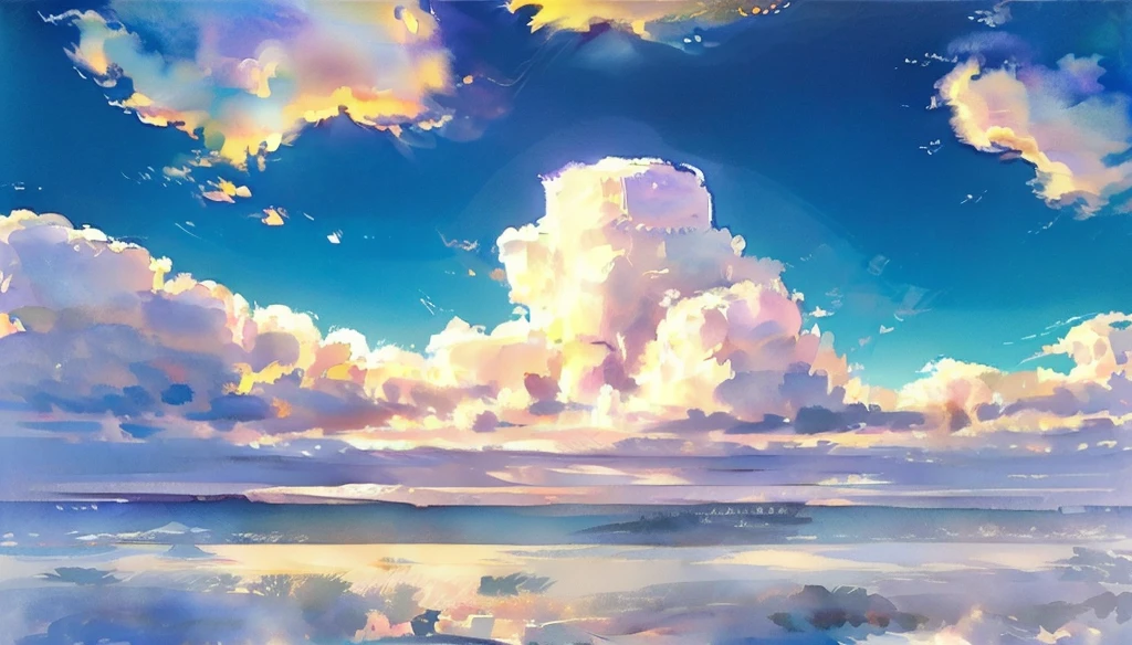Highest quality、masterpiece、Soft Focus , Bright gradient watercolor , dream-like , White Background、