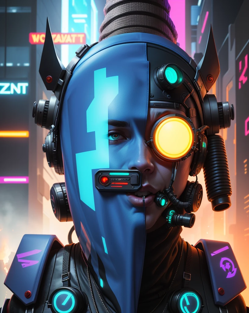 Blizard cyberpunk futurista, (big breats)