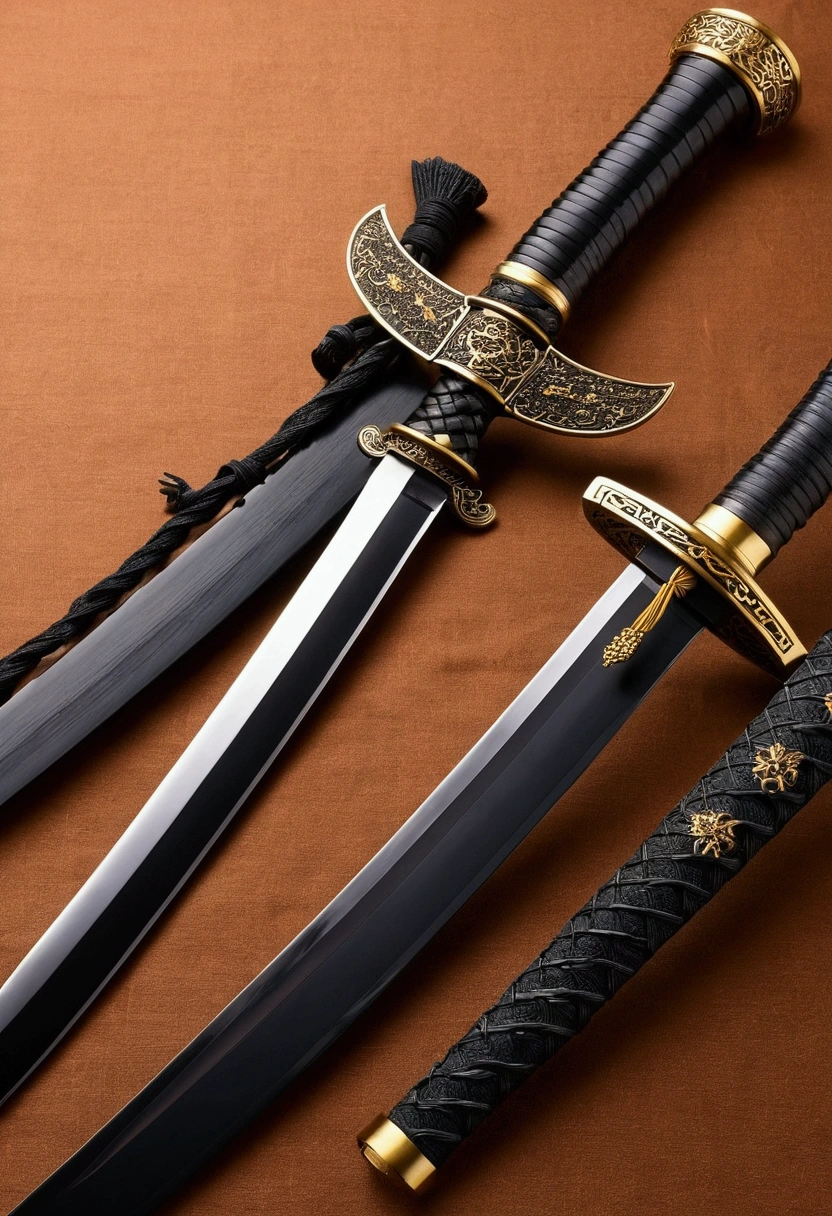 A legendary katana sword Outstanding Detailed High Quality Metal Plated Obsidian