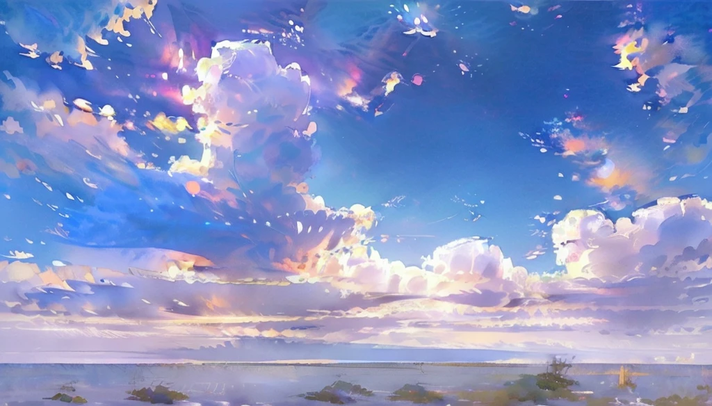 Highest quality、masterpiece、Soft Focus , Bright gradient watercolor , dream-like , White Background、The World of Makoto Shinkai