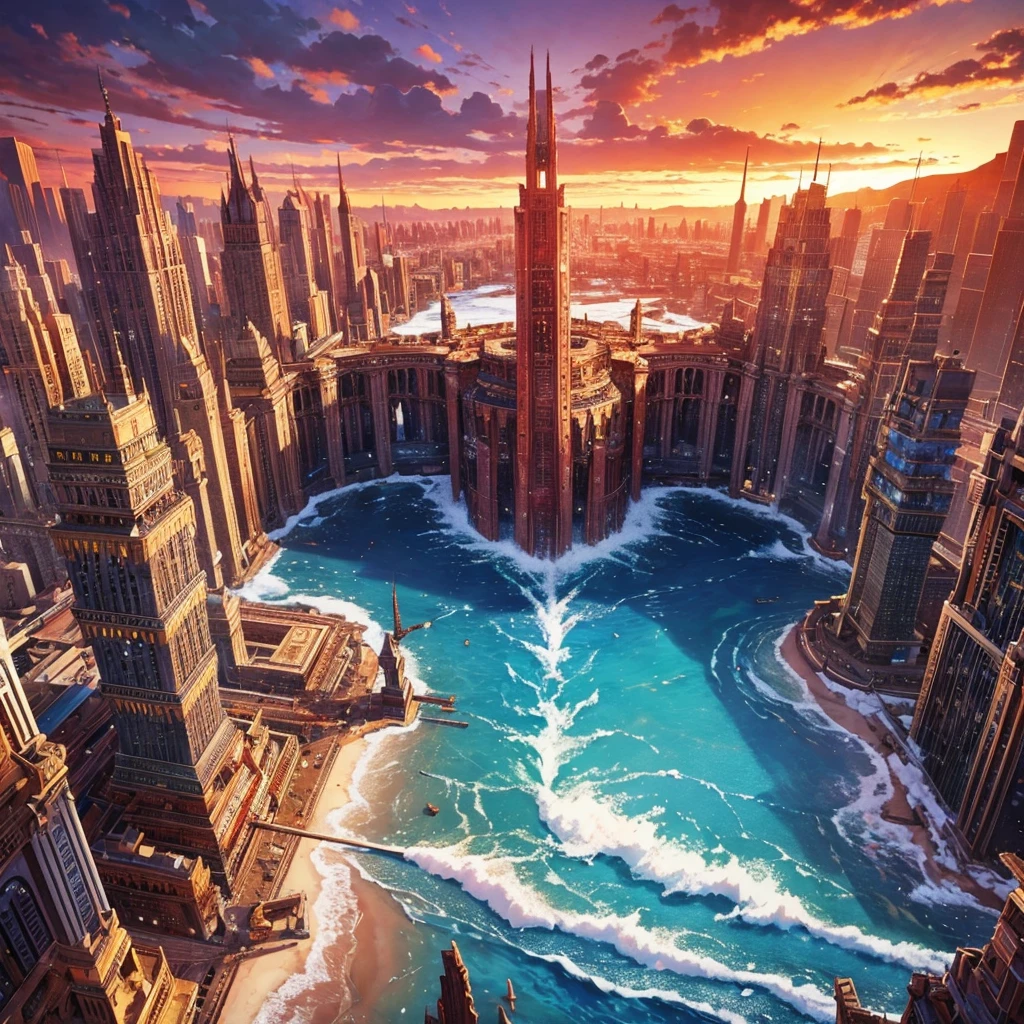 Highest quality、masterpiece、Desolate Earth、wreckage、Red Sky、Surrealism