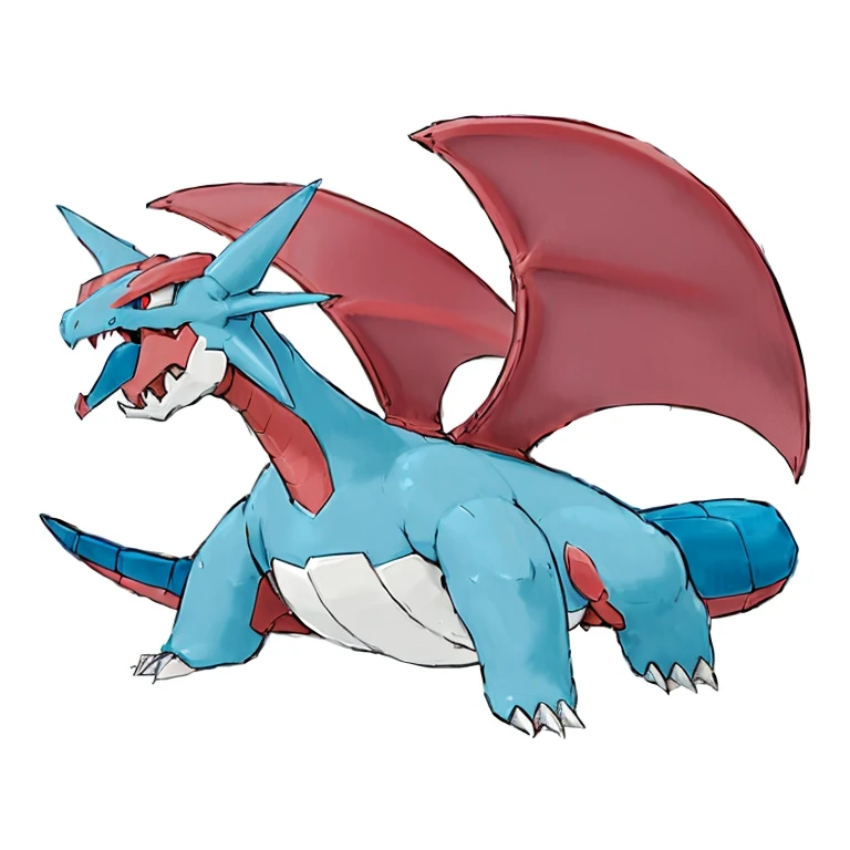 pokemon blue and red dragon with large wings, illustration pokemon, charizard, similar to pokemon, new pokemon, nighttime!, for pokemon red and blue, 2d, 2 d, by Ken Sugimori, nighttime!!, weird pokemon, dialga the pokémon, ken sugimori art, pokemon art style, ray, style of pokemon, mystery pokemon, official art