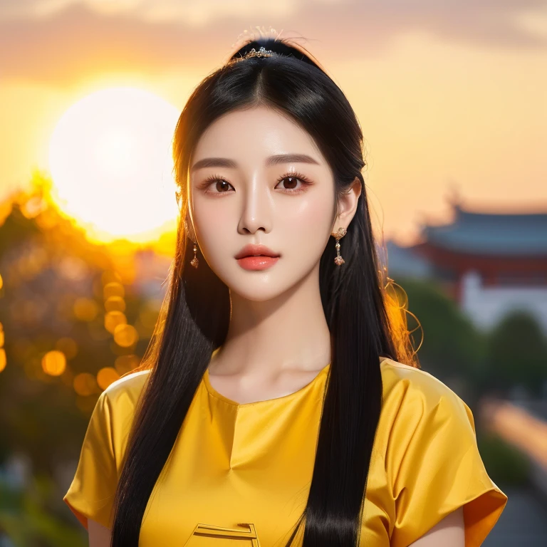 Close-up of a woman with long black hair, beautiful south female model, age 2 4 years, Thai anime,black hair, ponytail,Extra long hair 2 meters, With a white ripped cropped t-shirt., beautiful female model, Trending on cgstation, วัดChest 36 inches “Very large chest.,, Chest 36 inches “Very large chest., Beautiful digital artและงดงาม, Beautiful digital art,korean woman, Inspiration from Huang Ji, Chinese girl, Korean girl, Ruean Jia is very beautiful.!, gongbi, Portraits of Korean female idols, beautiful young korean woman, Popular Korean cosmetics, Sazi, wan's Korean face is so cute, Jae Yeon Nam, beautiful beautiful face, korean woman