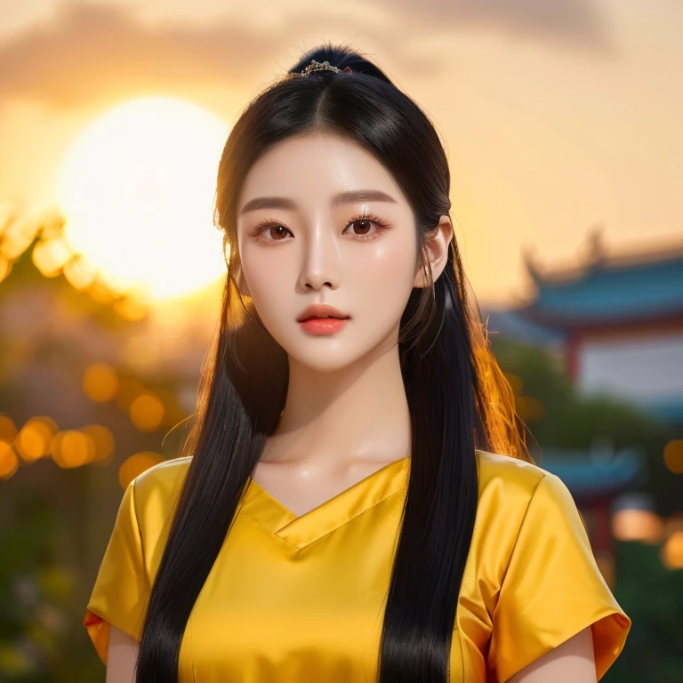 Close-up of a woman with long black hair, beautiful south female model, age 2 4 years, Thai anime,black hair, ponytail,Extra long hair 2 meters, With a white ripped cropped t-shirt., beautiful female model, Trending on cgstation, วัดChest 36 inches “Very large chest.,, Chest 36 inches “Very large chest., Beautiful digital artและงดงาม, Beautiful digital art,korean woman, Inspiration from Huang Ji, Chinese girl, Korean girl, Ruean Jia is very beautiful.!, gongbi, Portraits of Korean female idols, beautiful young korean woman, Popular Korean cosmetics, Sazi, wan's Korean face is so cute, Jae Yeon Nam, beautiful beautiful face, korean woman