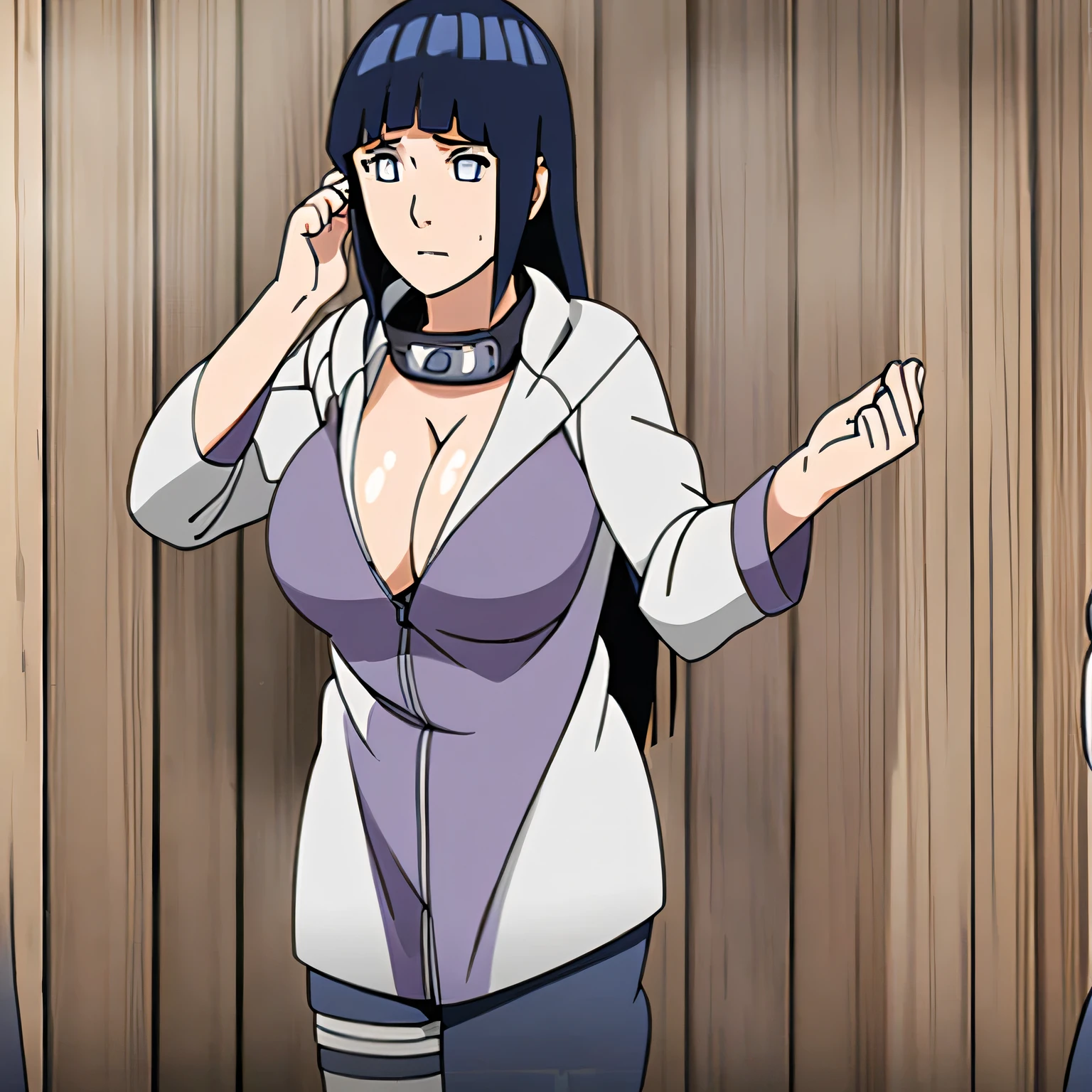((semi-naked,Show your legs,Soaking wet, dark blue hair, open shirt,blushing)), Wet skin, Wet hair, I shake my back., Daytime, purple dress, drops of oil, water dripping, running water, high resolution, best quality, sexy ,open shirt, Big tits,Beautiful nipples, big breasts,stand, shower ,hand holding mouth, waterfall