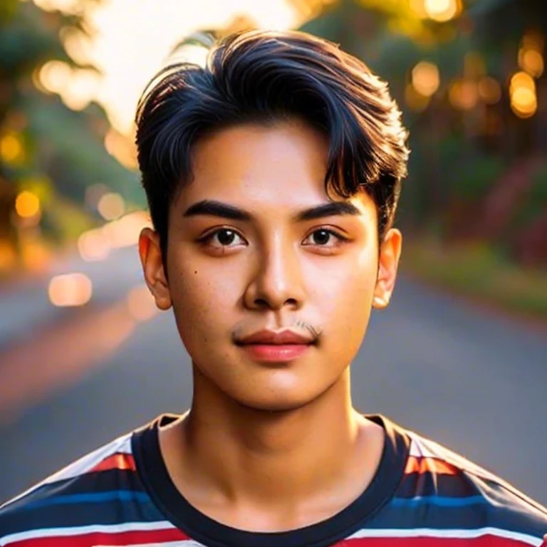 An Araf girl wears a plaid shirt., Portrait in the middle of a shot, Portrait 8 k, instagram post, Southeast Asians with round faces, long hair, ponytail, Photos in Portrait mode, Medium-term portrait, Shot with Sony Alpha, soft Portrait 8 k, Portrait photography, home photography, Shot with canon eos r5, Shot with canon eos r5, Headshot profile picture of female model, 2 4  old., Thai anime,black hair, ponytail,long hairเป็นพิเศษ 2 เมตร, With a torn cropped t-shirt, beautiful female model, Trending on cgstation, วัดChest 36 inches “Very large chest.,, Chest 36 inches “Very large chest., Beautiful digital artและงดงาม, Beautiful digital art