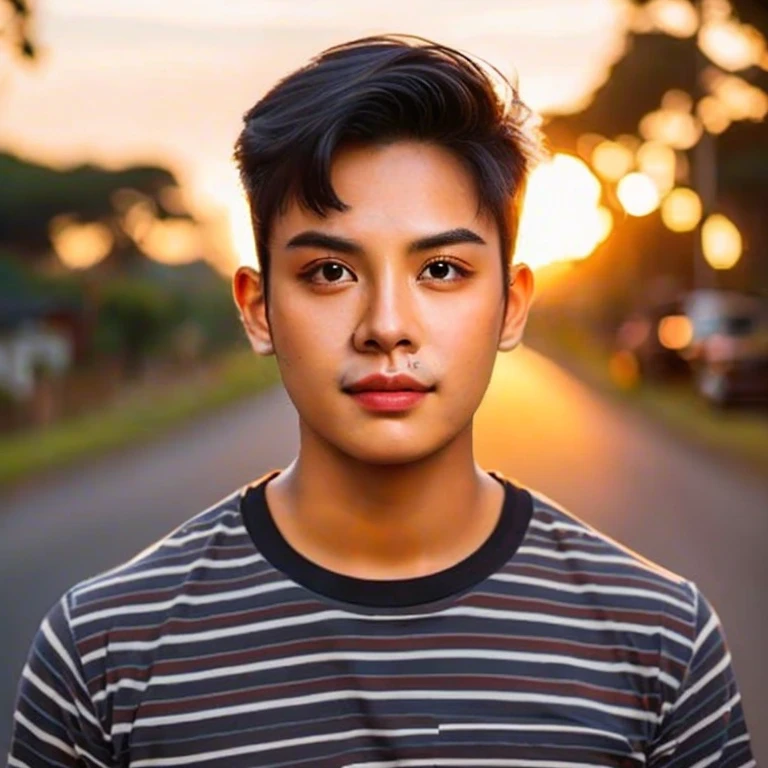 An Araf girl wears a plaid shirt., Portrait in the middle of a shot, Portrait 8 k, instagram post, Southeast Asians with round faces, long hair, ponytail, Photos in Portrait mode, Medium-term portrait, Shot with Sony Alpha, soft Portrait 8 k, Portrait photography, home photography, Shot with canon eos r5, Shot with canon eos r5, Headshot profile picture of female model, 2 4 years old., Thai anime,black hair, ponytail,long hairเป็นพิเศษ 2 เมตร, With a torn cropped t-shirt, beautiful female model, Trending on cgstation, วัดChest 36 inches “Very large chest.,, Chest 36 inches “Very large chest., Beautiful digital artและงดงาม, Beautiful digital art