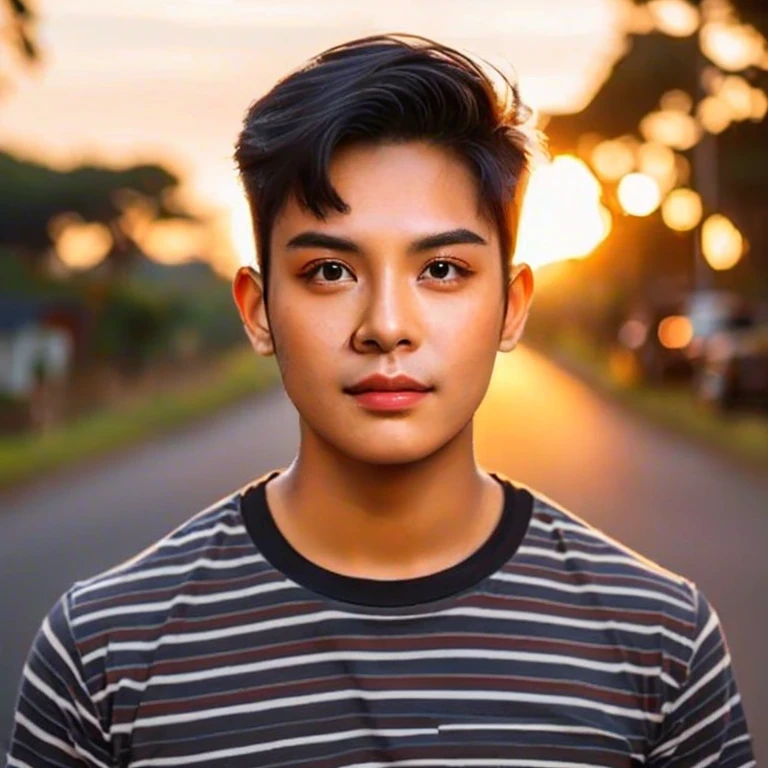 An Araf girl wears a plaid shirt., Portrait in the middle of a shot, Portrait 8 k, instagram post, Southeast Asians with round faces, long hair, ponytail, Photos in Portrait mode, Medium-term portrait, Shot with Sony Alpha, soft Portrait 8 k, Portrait photography, home photography, Shot with canon eos r5, Shot with canon eos r5, Headshot profile picture of female model, 2 4 years old., Thai anime,black hair, ponytail,long hairเป็นพิเศษ 2 เมตร, With a torn cropped t-shirt, beautiful female model, Trending on cgstation, วัดChest 36 inches “Very large chest.,, Chest 36 inches “Very large chest., Beautiful digital artและงดงาม, Beautiful digital art