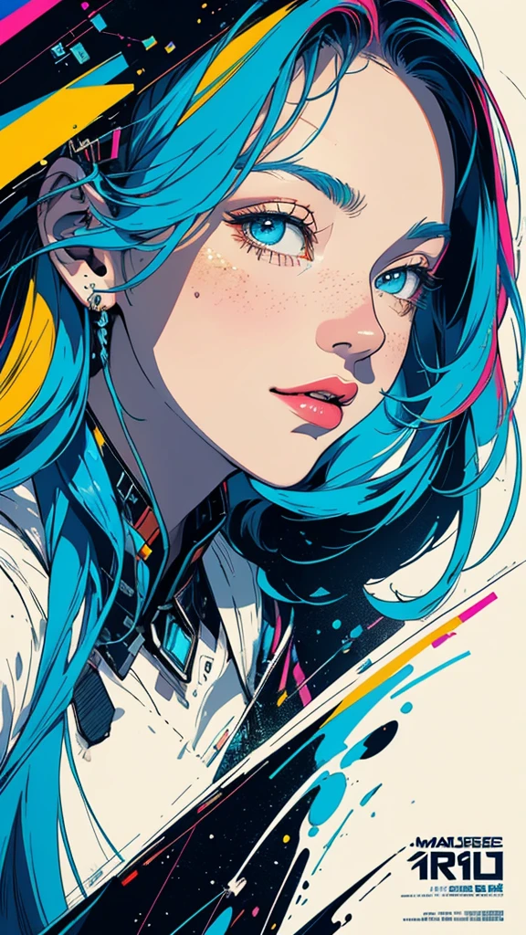 (((masterpiece, highest quality))),(((solo:1.2))),(((1girl:1.2))),32k wallpaper, very detailed, poster, vintage science fiction,(((((geometric cinematic movie poster))))), (bauhaus),(((abstract))),(((mid century modern))),(((((portfolio))))),(((((Close-up))))),(((((bust up))))),((((more various angle)))),(((highlight))),Vast landscape,((((heterochromia)))),(((complete. detailed face))),(((Extremely talented))),(((most complecated machine))),Colorful color scheme