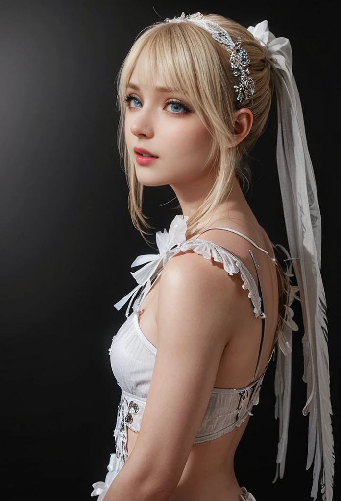 Maria Rosa, blue eyes, (best quality,ultra-detailed),(Realistic:1.37), beautiful and detailed face, ultra-realistic texture, delicate face, delicate body, red lipstick, vivid colors. high definition, 8K.
