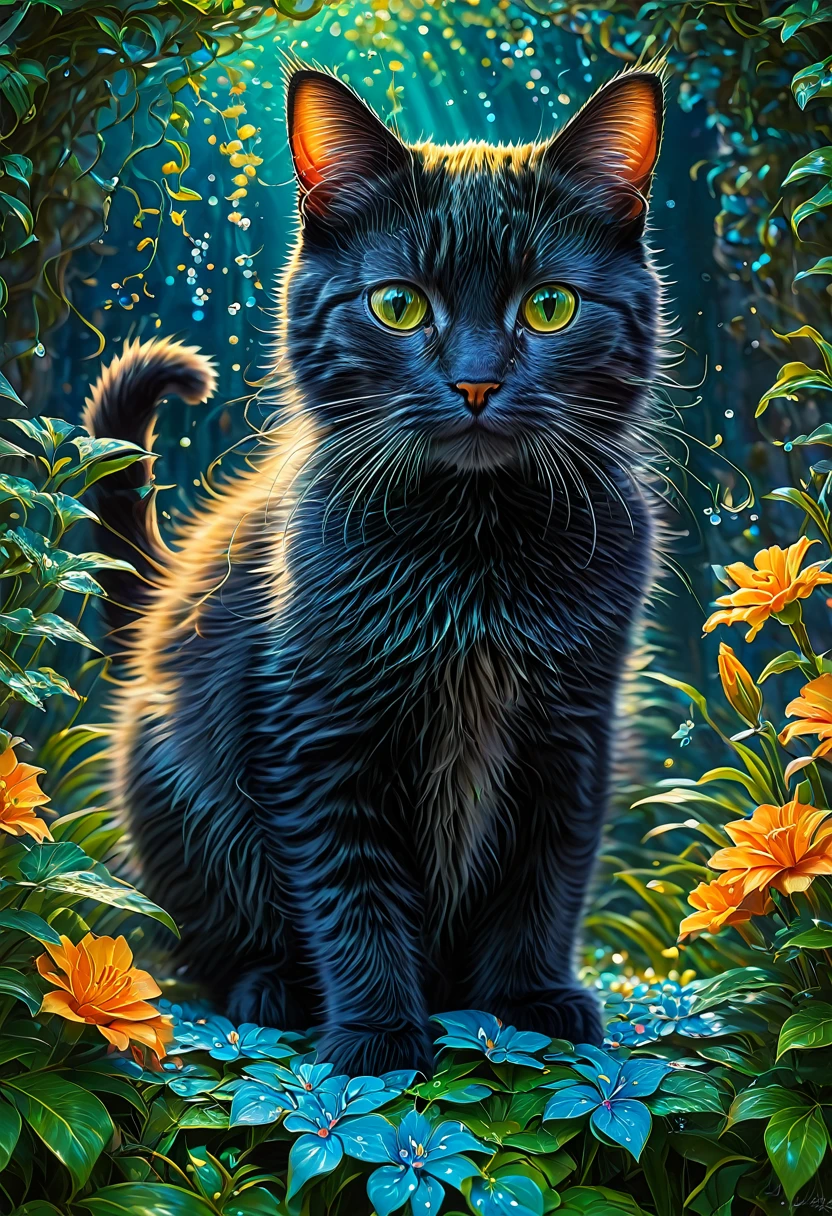  with cat, por Miki Asai, best qualityer, work of art, very aesthetic, perfect composition, details Intricate, ultra detali