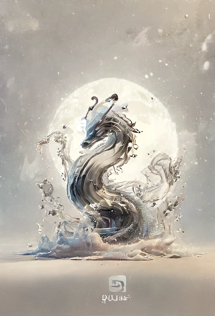 Luxury Japanese Restaurant Logo 168 Black Dragon Swirled and Painted with a Brush Only white and black Beautiful, chic and modern design white background
