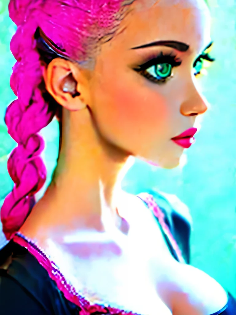 Photo of Ukrainian woman. Fits the face. 25 years old, sharp chin, raw photo, masterpiece, highly detailed photo, DSLR, photorealistic 3.9, ultra high resolution, top quality, pink lips, perfect makeup, big, bright green eyes, white