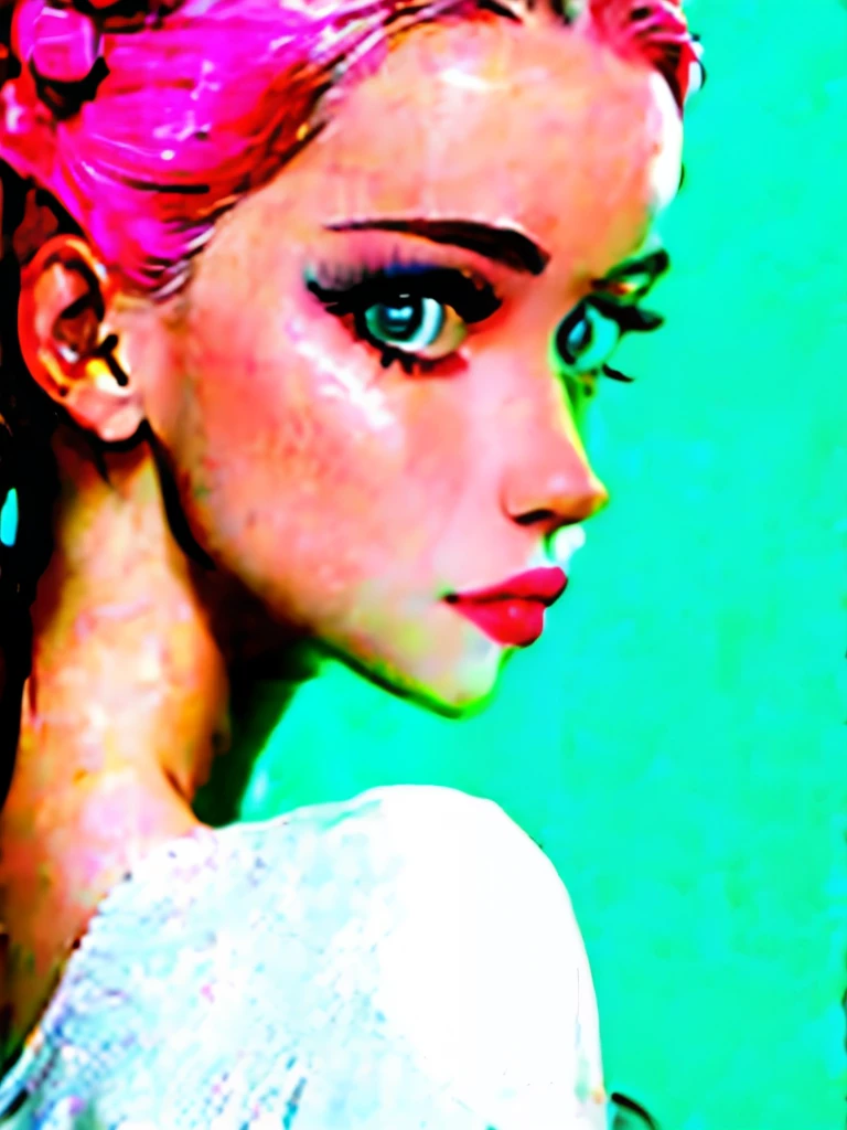 Photo of Ukrainian woman. Fits the face. 25 years old, sharp chin, raw photo, masterpiece, highly detailed photo, DSLR, photorealistic 3.9, ultra high resolution, top quality, pink lips, perfect makeup, big, bright green eyes, white