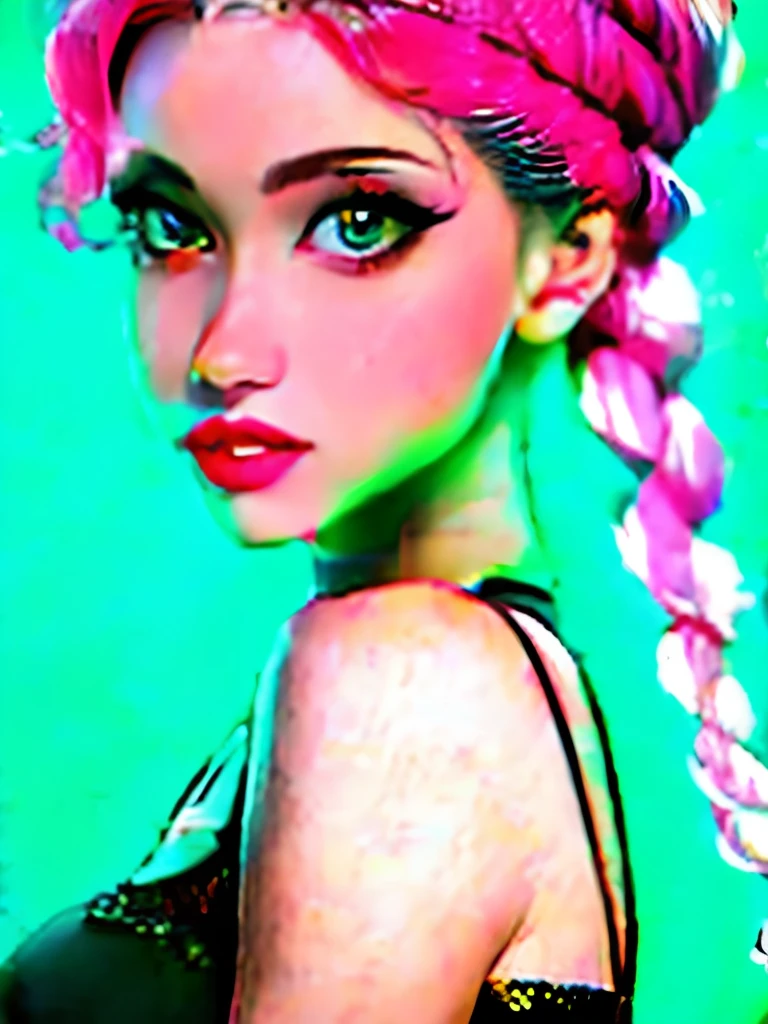 Photo of Ukrainian woman. Fits the face. 25 years old, sharp chin, raw photo, masterpiece, highly detailed photo, DSLR, photorealistic 3.9, ultra high resolution, top quality, pink lips, perfect makeup, big, bright green eyes, white