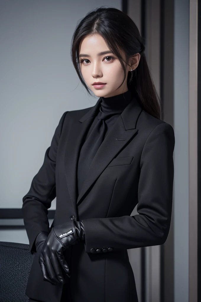 Black Suit,Black gloves, uncle, good looking, 8K Ultra HD, high quality