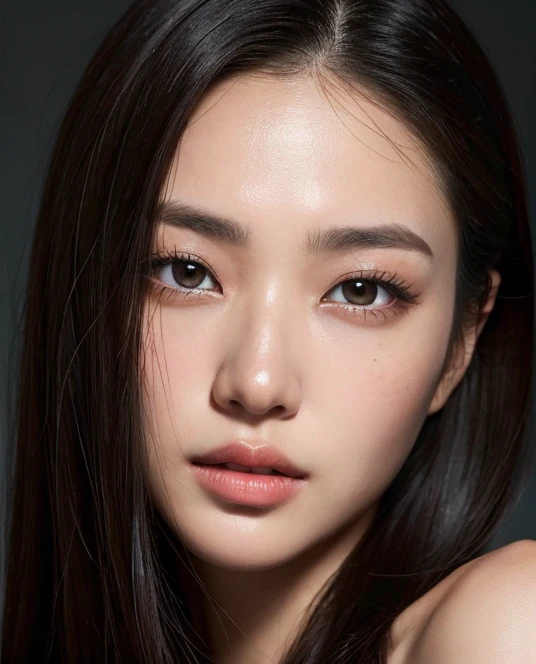 （（surreal、Super detailed image, maybe a photo.，Captures the details of the skin texture of an incredibly beautiful woman...），long black hair, Best Quality,realist,ultra detailed,general full body shot,dark room,beautiful detailed eyes,beautiful detailed lips,sensual,placer,pretends