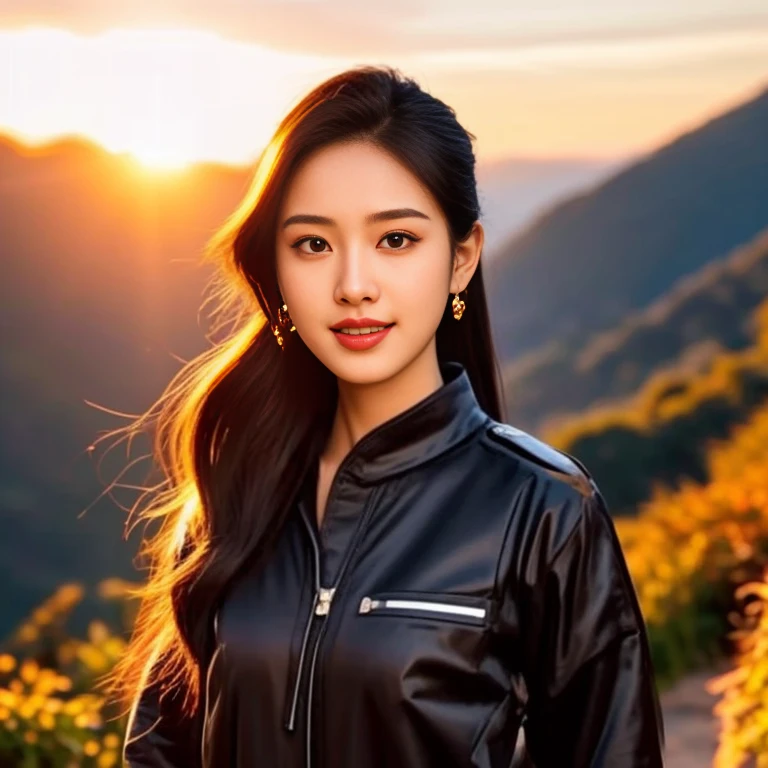 An Araf girl wears a red round-neck t-shirt., Portrait in the middle of a shot, Portrait 8 k, Southeast Asians with round faces, Age 2 4 years, Thai anime,black hair, ponytail,Extra long hair 2 meters, beautiful female model, Trending on cgstation, วัดChest 36 inches “Very large chest.,, Chest 36 inches “Very large chest., Beautiful digital artและงดงาม, Beautiful digital art