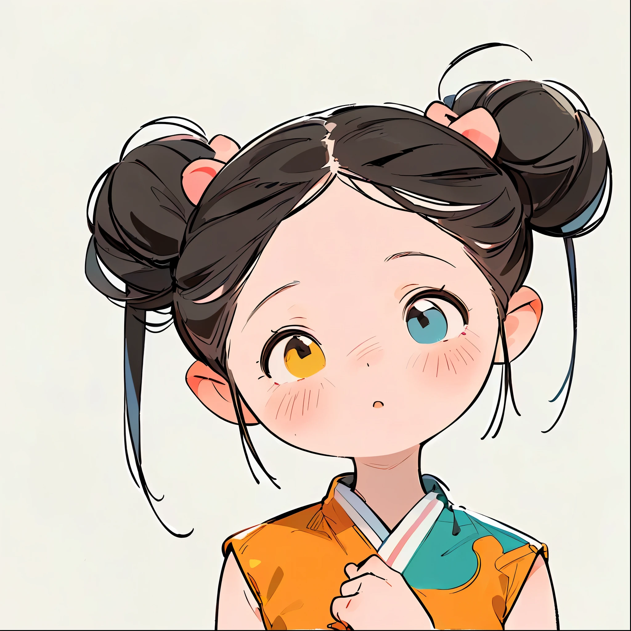 (1 beautiful young woman:1.5, ((alone)) with twin pigtails hairstyle beautiful hair:1.5), Modern clothing, animated style, Nice orange priest anime costume., detailed face, pretty eyes, cute expression, hyper detailed and smooth soft lighting, IN FRONT OF THE CAMERA, detailed representation, vibrant colors, elegant, Capricious, Very detailed, 8k, photorealistic