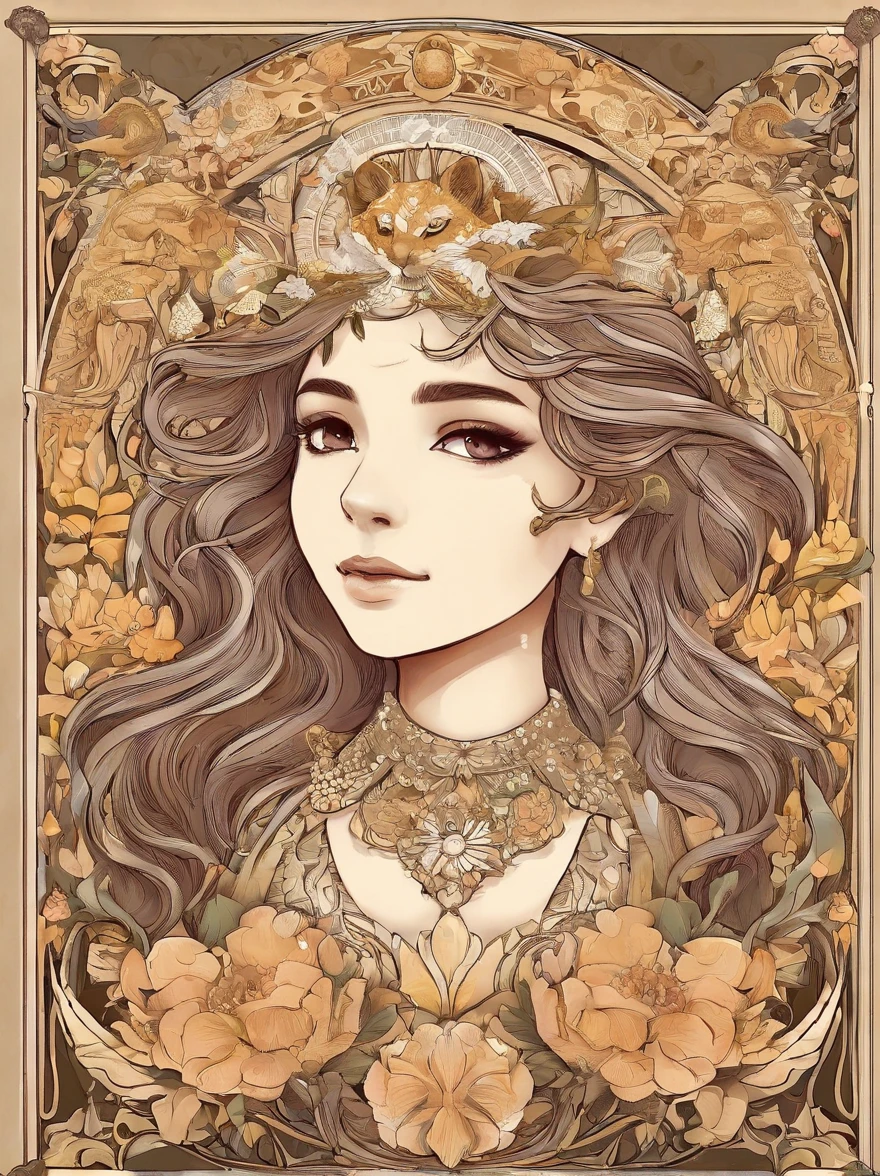 extremely beautiful girl、10yaers old、Lori、the golden ratio、ssmile、Detailed eyes, lion
wreath