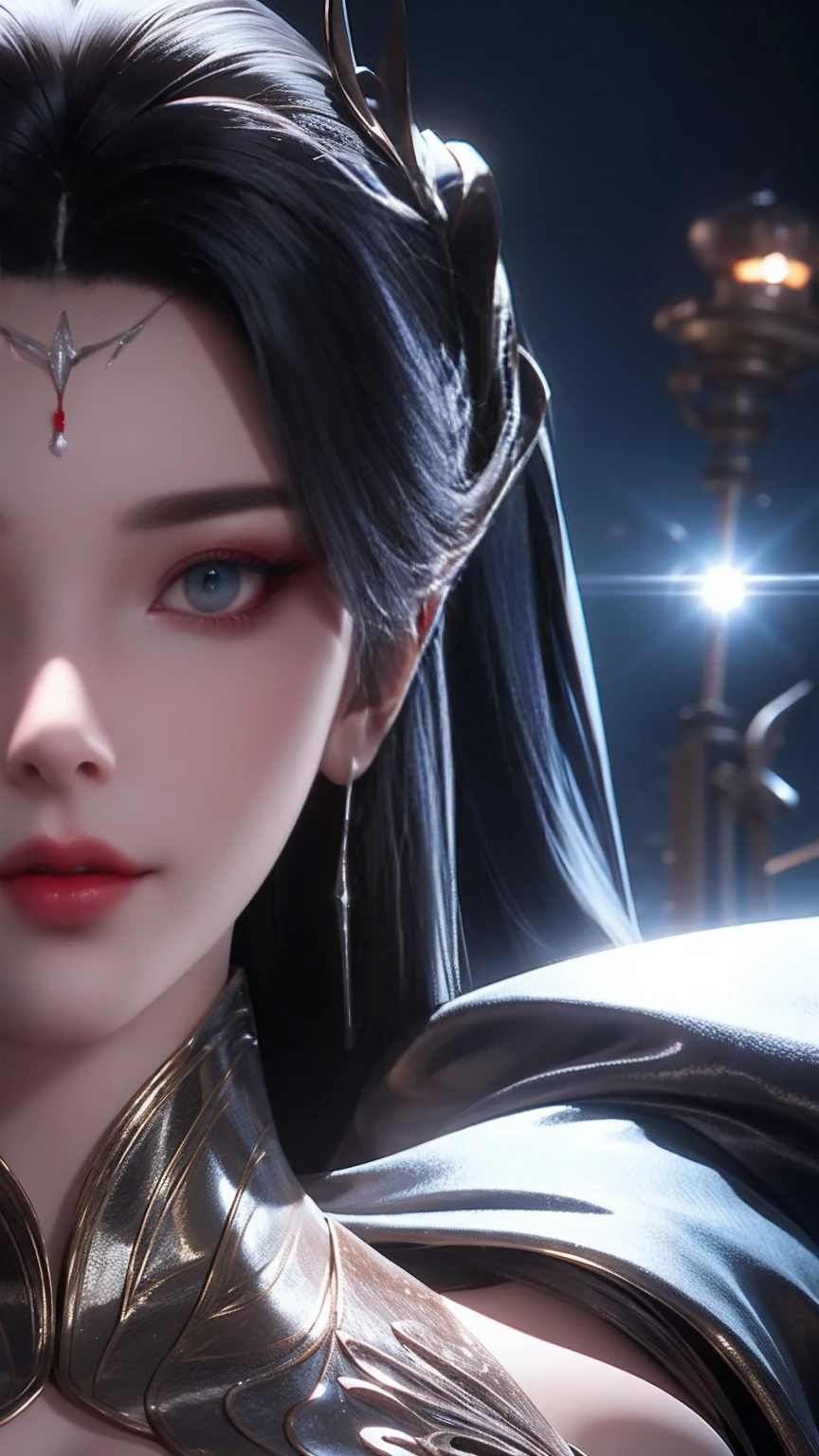 Movie Scenes, A woman dressed as a DC movie《Neptune》Close-up of the characters in, Distorted space, distorted undead in the background, lens flare, Optical axis, Intricate details, Very detailed, Volumetric Lighting, 4K Rendering, picture, Surrealism, Realistic textures, Dramatic Lighting, Unreal Engine