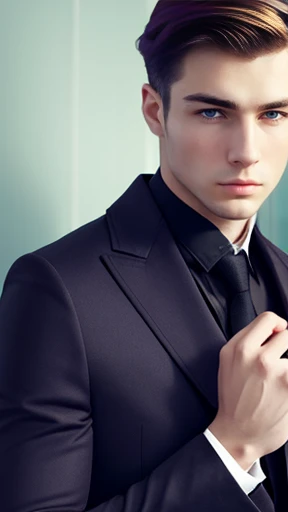 A Young Stylish Russian man focus on face