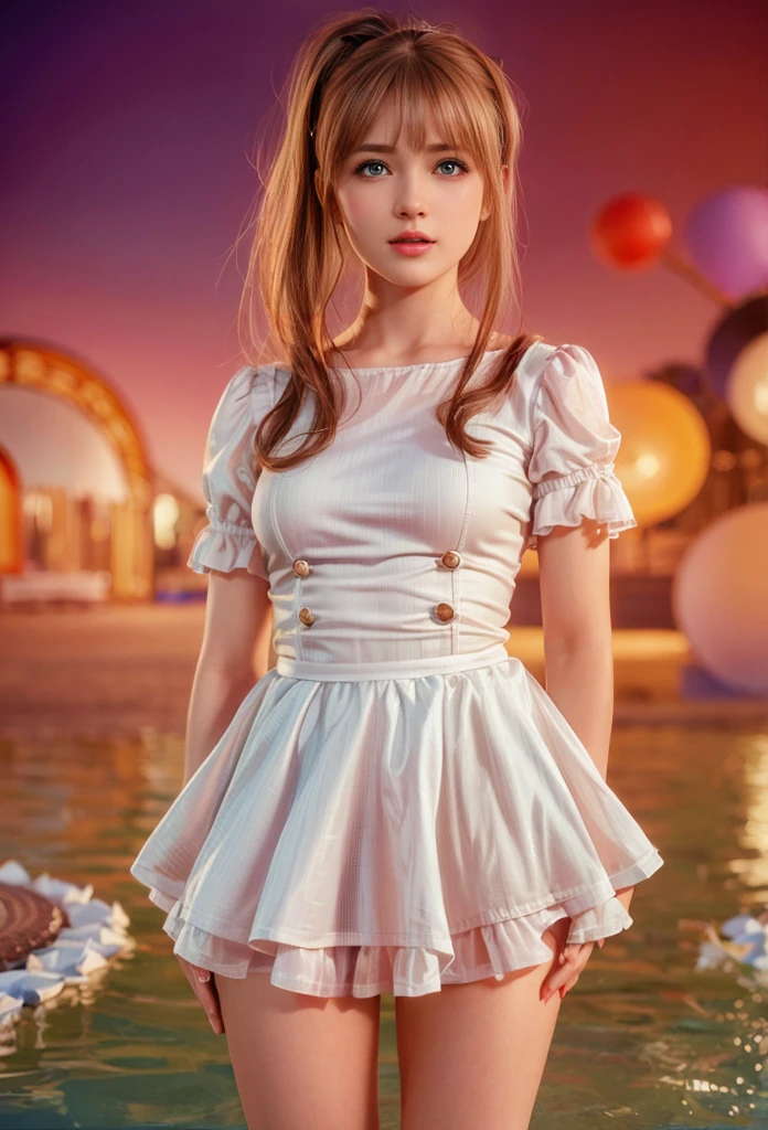 Maria Rosa, blue eyes, (best quality,ultra-detailed),(Realistic:1.37), beautiful and detailed face, ultra-realistic texture, delicate face, delicate body, red lipstick, vivid colors. high definition, 8K.