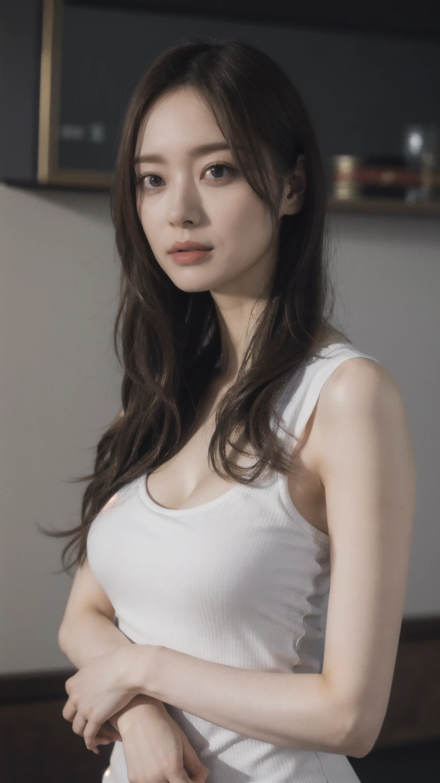 (Chest on the table), Very short hair, Open your mouth, (Wear White_shirt_dress), In the library, View your viewers, Leaning forward, breastplate, View through the table, Brown Hair, blush, Upper body both sides up, Front shot BREAK
((8K, Very detailed, Accurate, Highest quality, Award-winning, masterpiece:1.3)), (Photographic realism:1.4), Textured skin, Anatomically correct, concentrated:1.2, Perfect Body Beauty:1.4, White skin, Photographic realism, 20-year-old, Japanese, cute, Prostitute_Performance, Adorable, Small Mouth, Facial Lighting, (Deeply carved face), Pure Skin, (Detailed Background), Perfect composition, Chest on the table